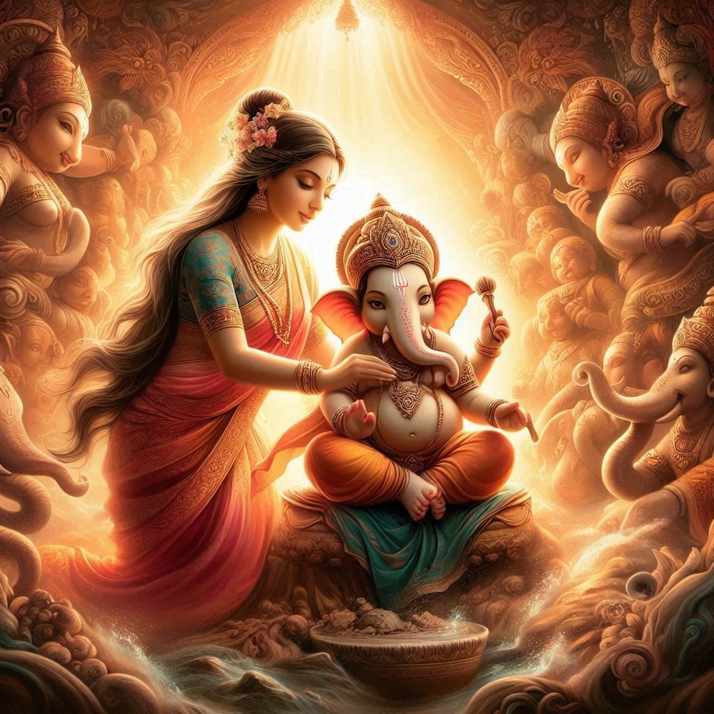 Vinayaka Chavithi in Telugu, Godess Parvathi Creates Ganesha